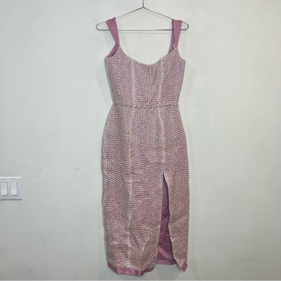 Markarian Ginevra Sequin pink midi Dress size 0 NEW! New with tags! - Picture 3 of 15